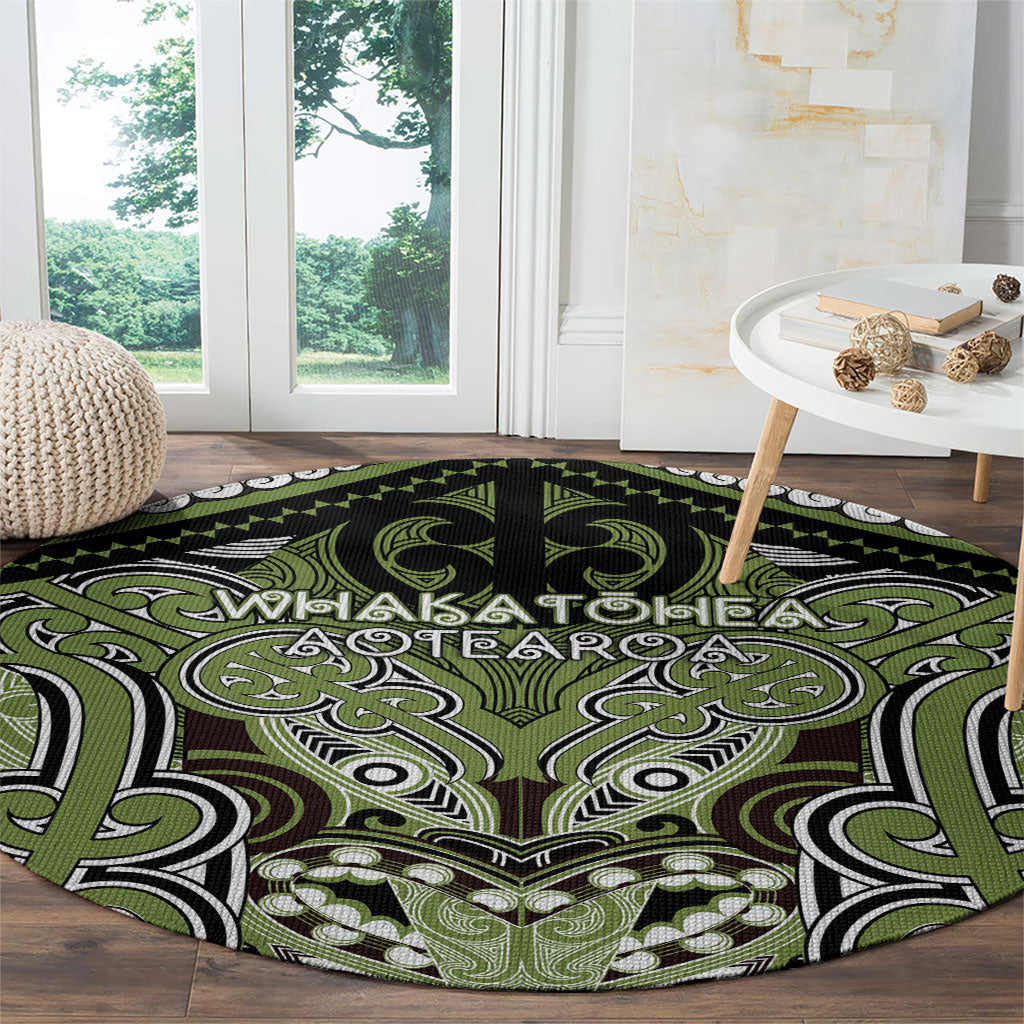 Aotearoa Iwi Whakatohea Round Carpet Maori Kowhaiwhai Pattern