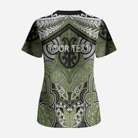 Aotearoa Iwi Whakatohea Personalised Scrub Top Maori Kowhaiwhai Pattern