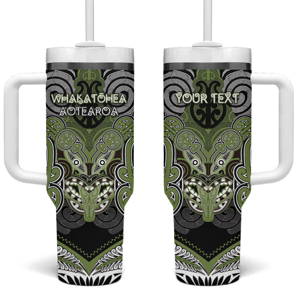 Aotearoa Iwi Whakatohea Personalised Tumbler With Handle Maori Kowhaiwhai Pattern