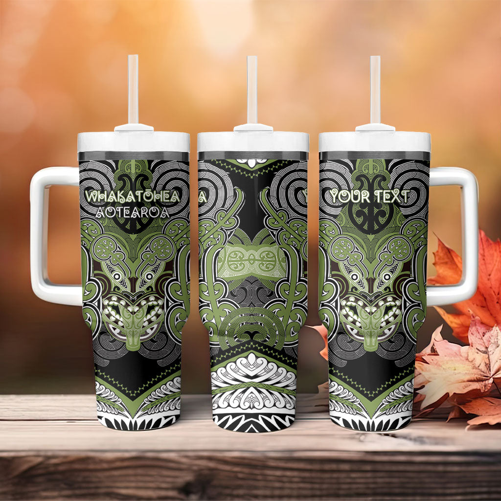 Aotearoa Iwi Whakatohea Personalised Tumbler With Handle Maori Kowhaiwhai Pattern