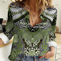 Aotearoa Iwi Whakatohea Personalised Women Casual Shirt Maori Kowhaiwhai Pattern