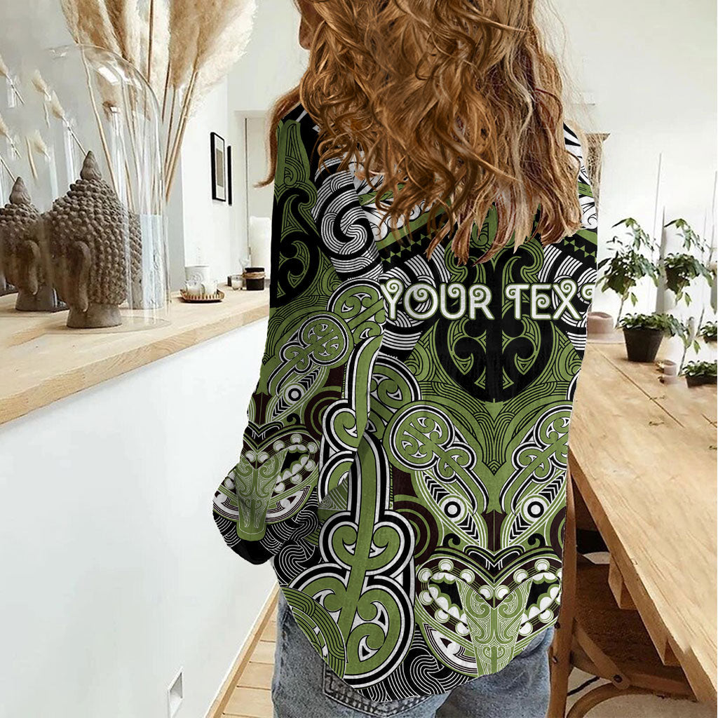 Aotearoa Iwi Whakatohea Personalised Women Casual Shirt Maori Kowhaiwhai Pattern