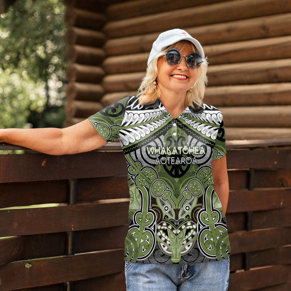 Aotearoa Iwi Whakatohea Personalised Women Polo Shirt Maori Kowhaiwhai Pattern