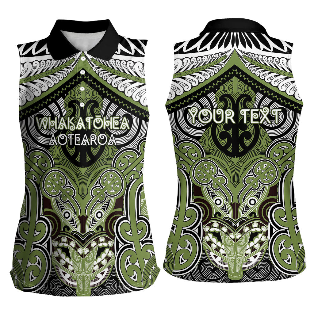 Aotearoa Iwi Whakatohea Personalised Women Sleeveless Polo Shirt Maori Kowhaiwhai Pattern