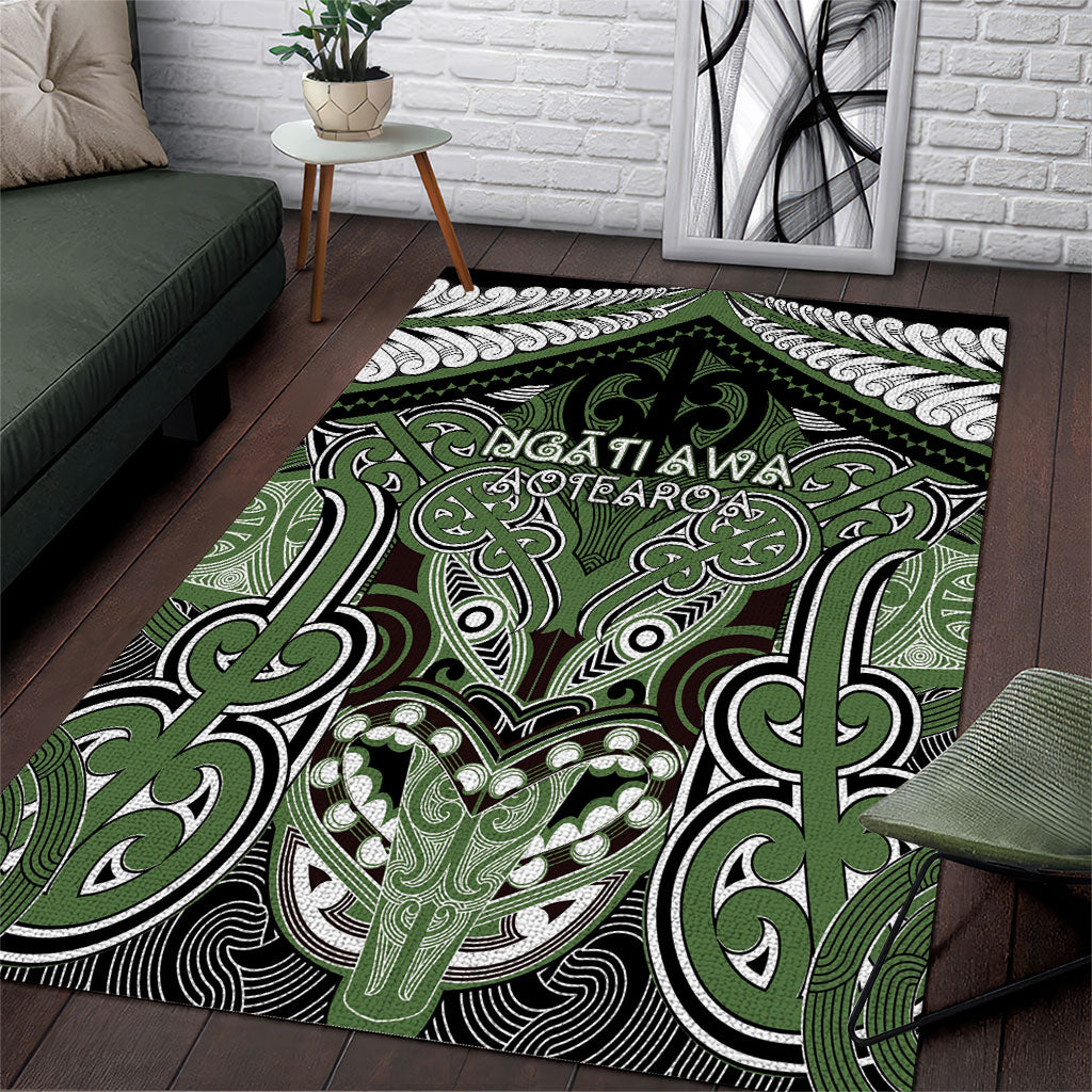 Aotearoa Iwi Ngati Awa Area Rug Maori Kowhaiwhai Pattern