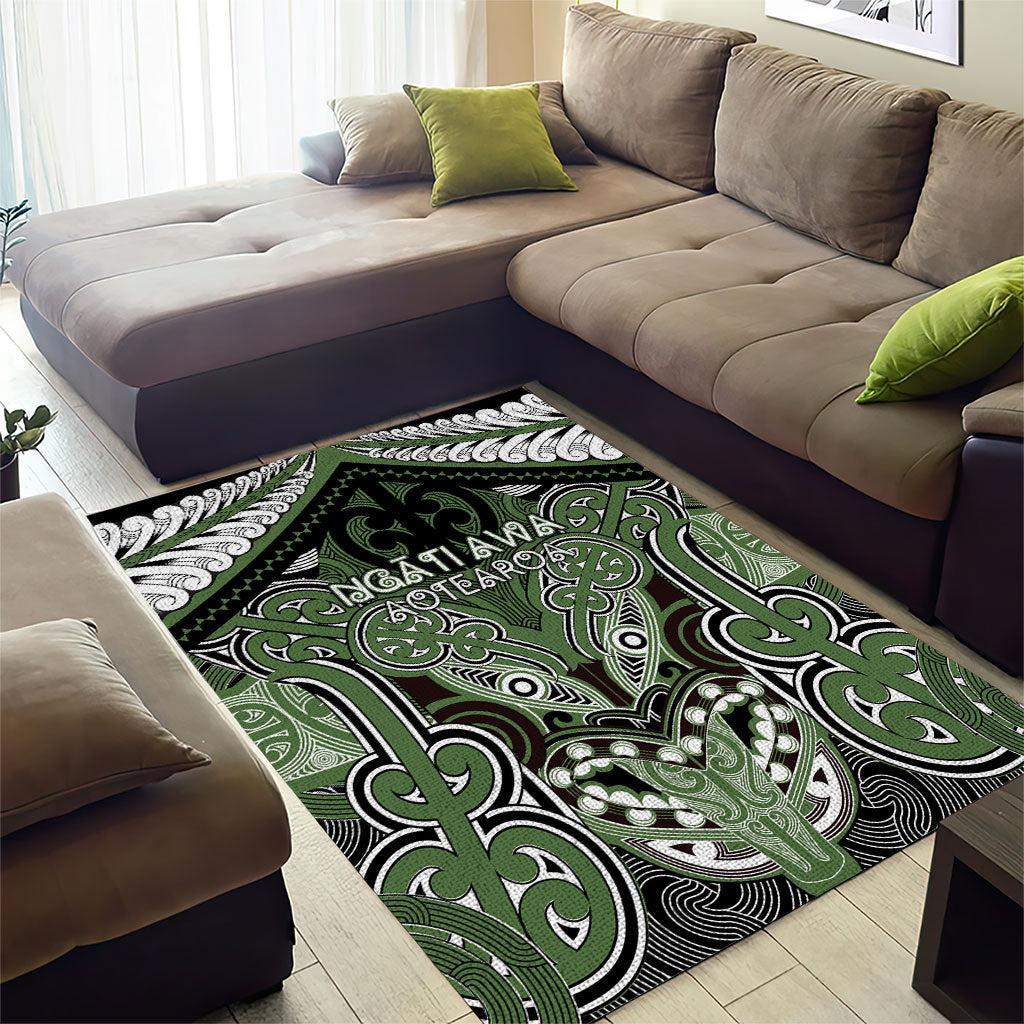 Aotearoa Iwi Ngati Awa Area Rug Maori Kowhaiwhai Pattern