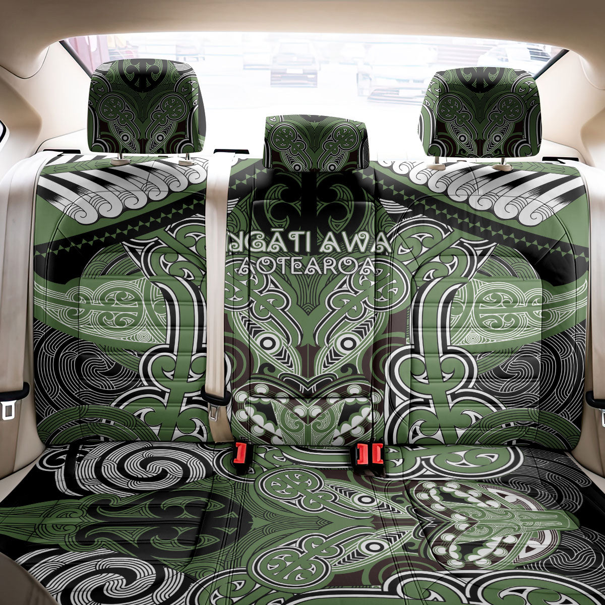 Aotearoa Iwi Ngati Awa Back Car Seat Cover Maori Kowhaiwhai Pattern