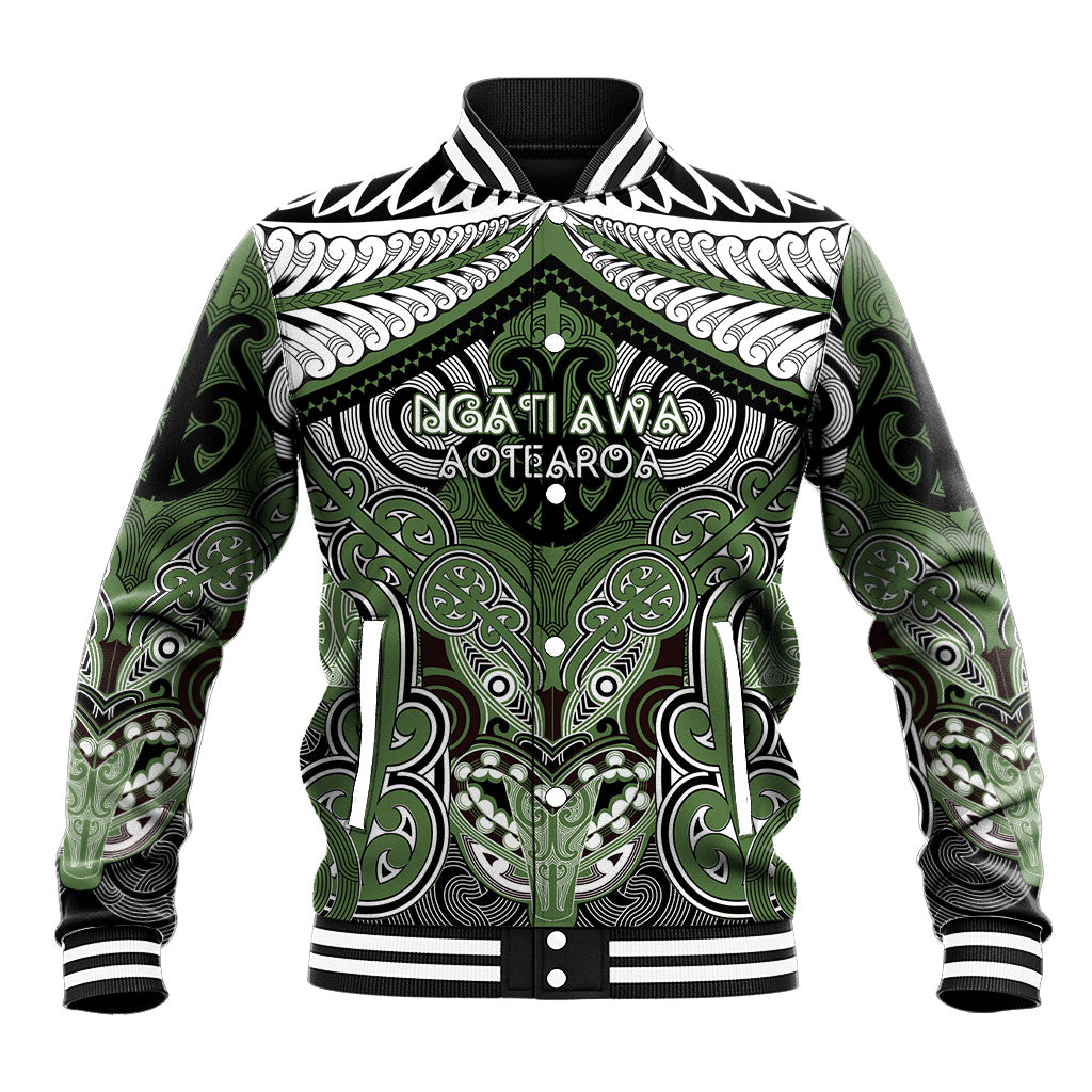 Aotearoa Iwi Ngati Awa Personalised Baseball Jacket Maori Kowhaiwhai Pattern