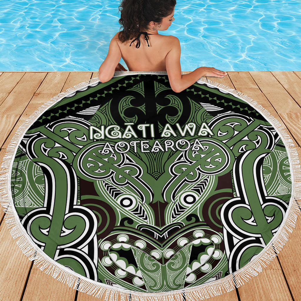 Aotearoa Iwi Ngati Awa Beach Blanket Maori Kowhaiwhai Pattern