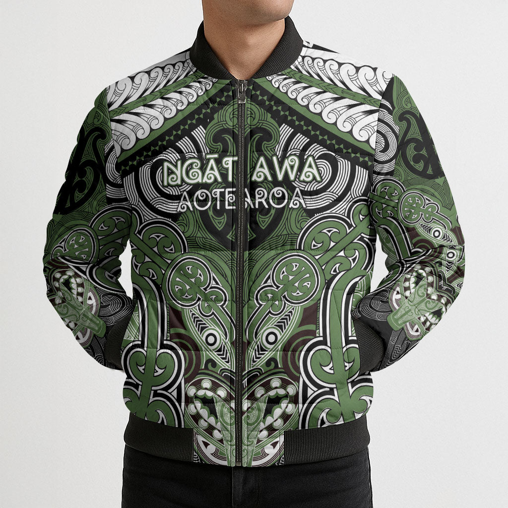Aotearoa Iwi Ngati Awa Personalised Bomber Puffer Jacket Maori Kowhaiwhai Pattern