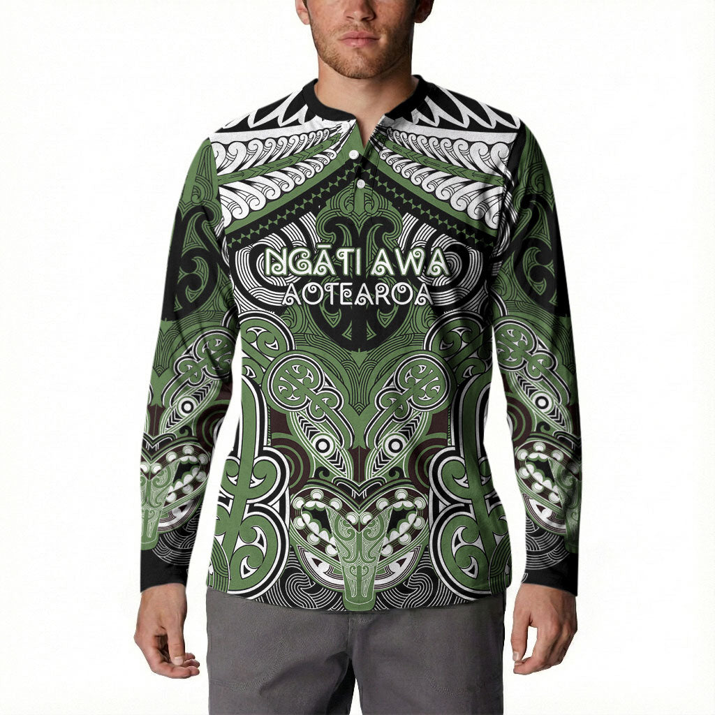 Aotearoa Iwi Ngati Awa Personalised Button Sweatshirt Maori Kowhaiwhai Pattern