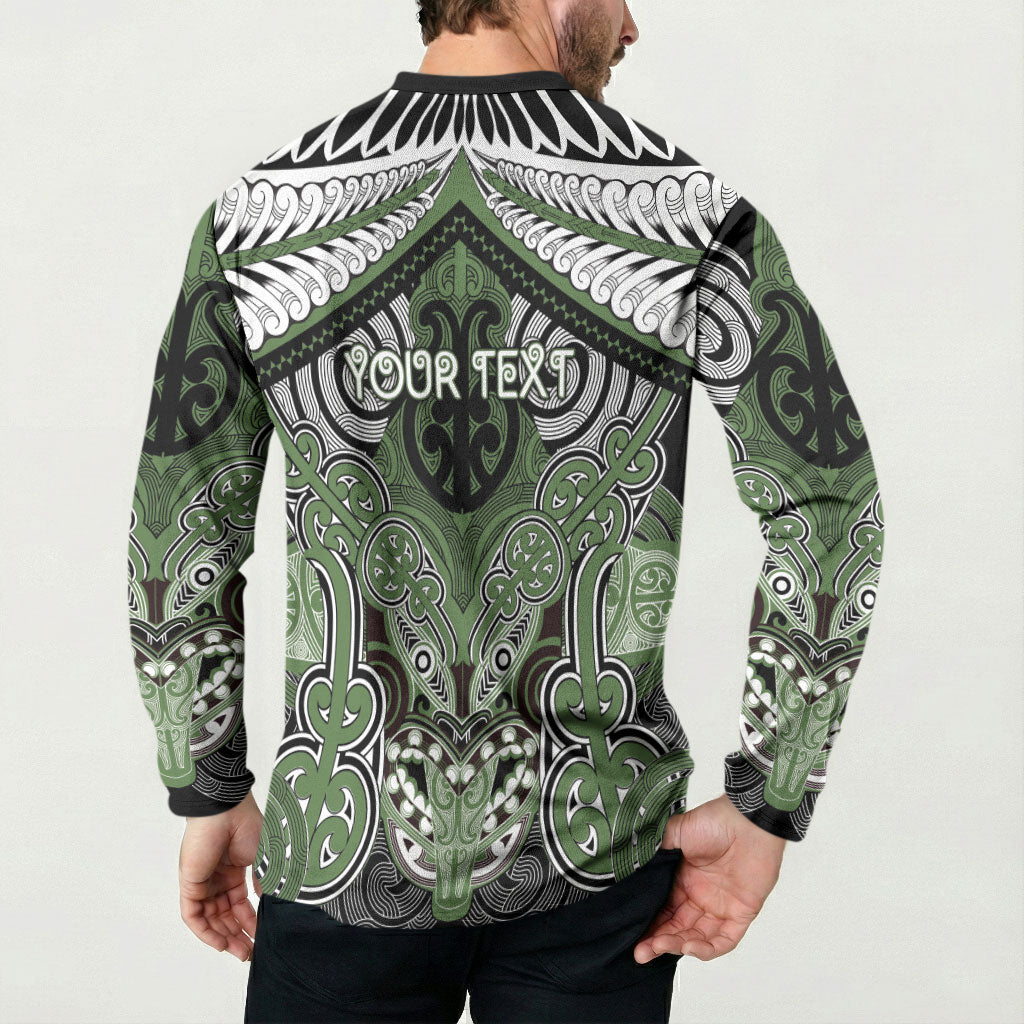 Aotearoa Iwi Ngati Awa Personalised Button Sweatshirt Maori Kowhaiwhai Pattern