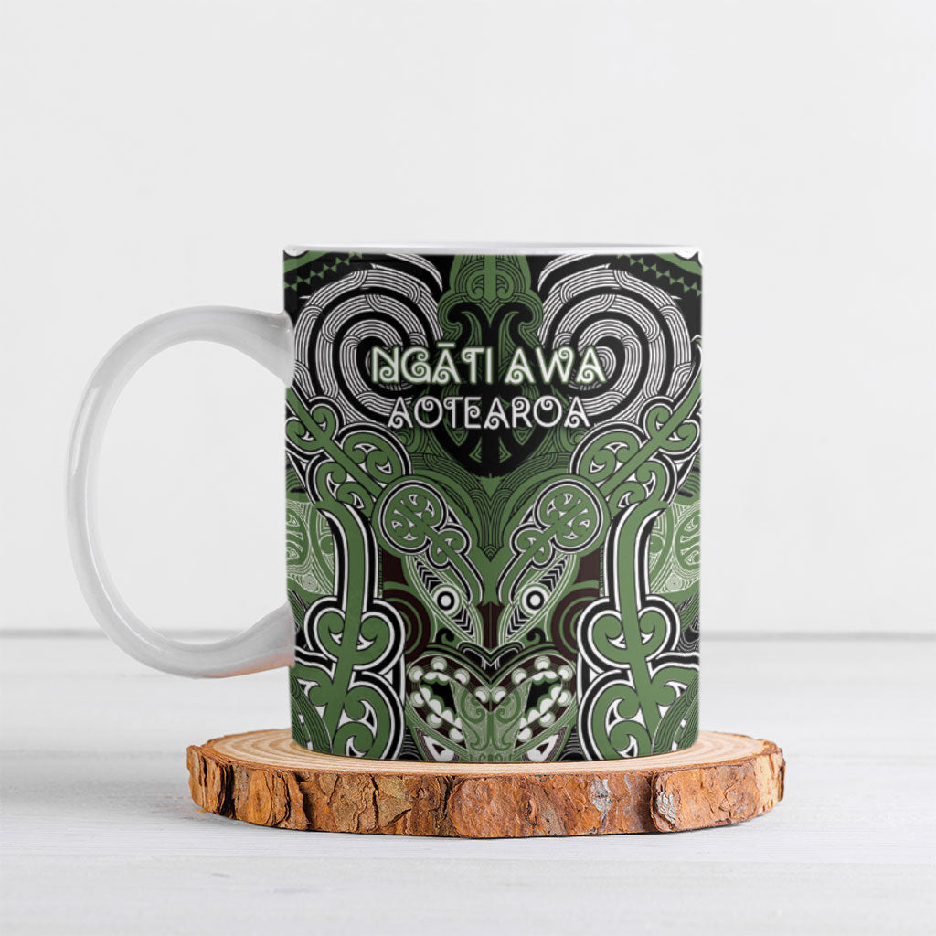 Aotearoa Iwi Ngati Awa Personalised Ceramic Mug Maori Kowhaiwhai Pattern