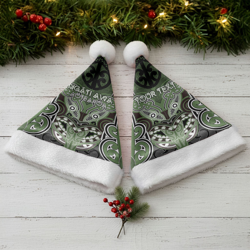 Aotearoa Iwi Ngati Awa Personalised Christmas Santa Hat Maori Kowhaiwhai Pattern