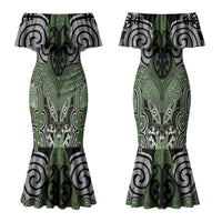 Aotearoa Iwi Ngati Awa Personalised Couples Matching Mermaid Dress and Long Sleeve Button Shirt Maori Kowhaiwhai Pattern