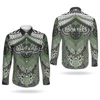 Aotearoa Iwi Ngati Awa Personalised Couples Matching Off Shoulder Maxi Dress and Long Sleeve Button Shirt Maori Kowhaiwhai Pattern