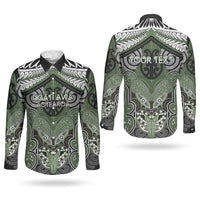 Aotearoa Iwi Ngati Awa Personalised Couples Matching Off Shoulder Short Dress and Long Sleeve Button Shirt Maori Kowhaiwhai Pattern