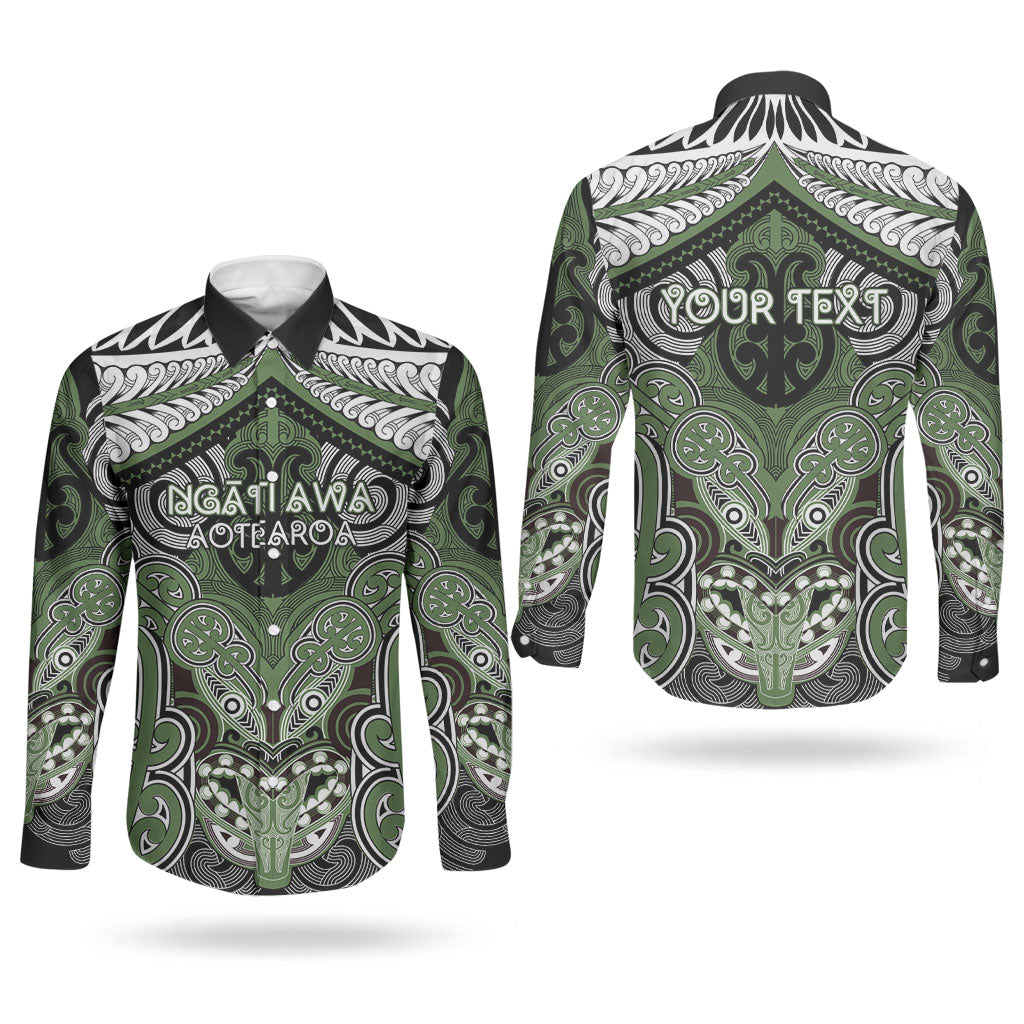 Aotearoa Iwi Ngati Awa Personalised Couples Matching Summer Maxi Dress and Long Sleeve Button Shirt Maori Kowhaiwhai Pattern