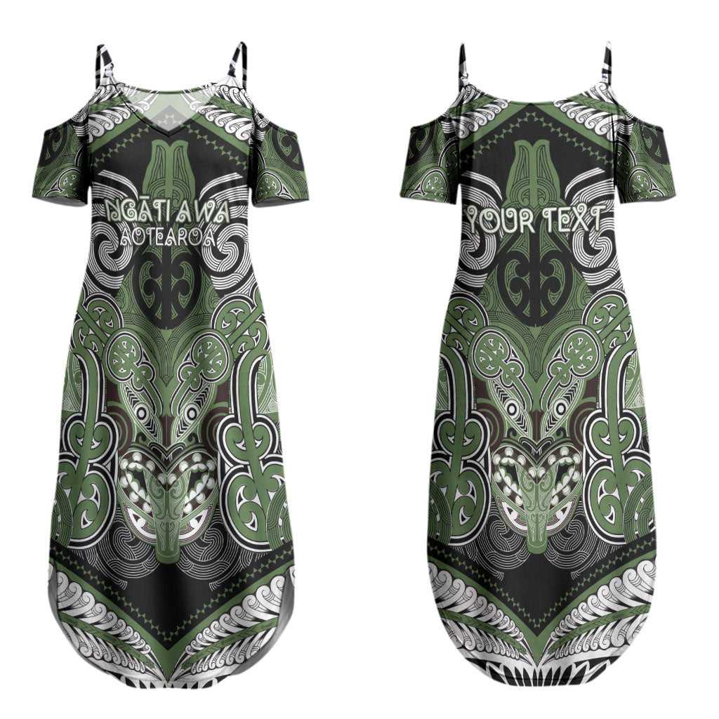 Aotearoa Iwi Ngati Awa Personalised Couples Matching Summer Maxi Dress and Long Sleeve Button Shirt Maori Kowhaiwhai Pattern