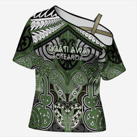 Aotearoa Iwi Ngati Awa Personalised Cross Shoulder Shirt Maori Kowhaiwhai Pattern