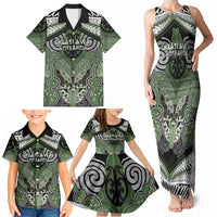 Aotearoa Iwi Ngati Awa Personalised Family Matching Tank Maxi Dress and Hawaiian Shirt Maori Kowhaiwhai Pattern