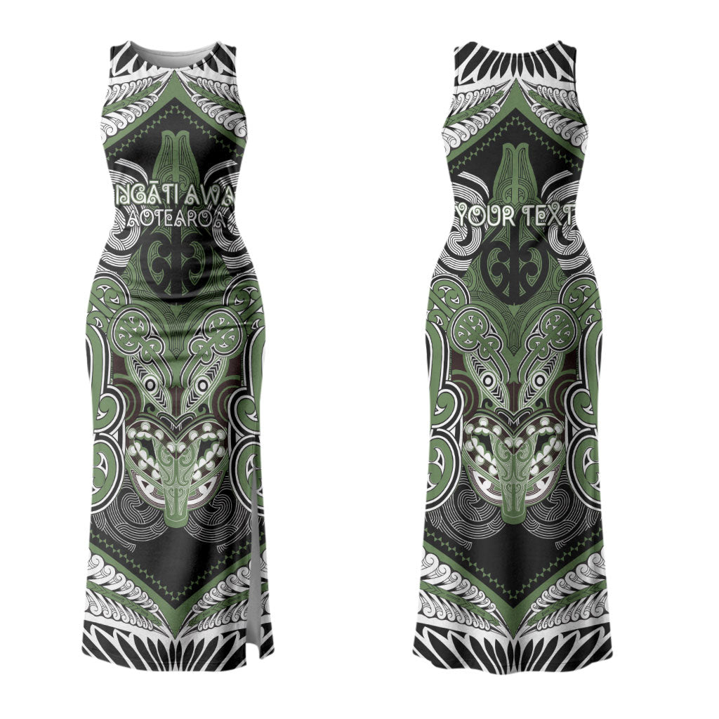 Aotearoa Iwi Ngati Awa Personalised Family Matching Tank Maxi Dress and Hawaiian Shirt Maori Kowhaiwhai Pattern