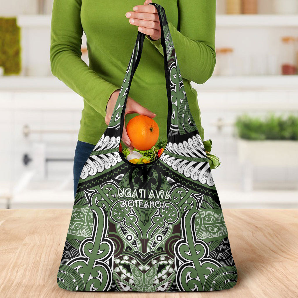 Aotearoa Iwi Ngati Awa Grocery Bag Maori Kowhaiwhai Pattern