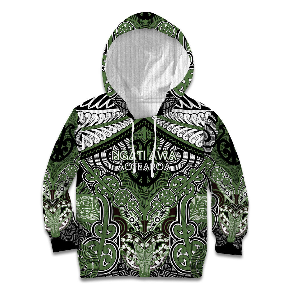 Aotearoa Iwi Ngati Awa Personalised Kid Hoodie Maori Kowhaiwhai Pattern