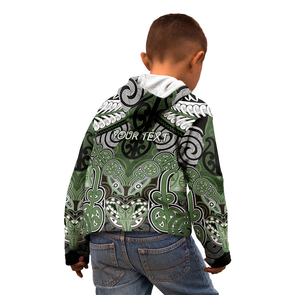 Aotearoa Iwi Ngati Awa Personalised Kid Hoodie Maori Kowhaiwhai Pattern