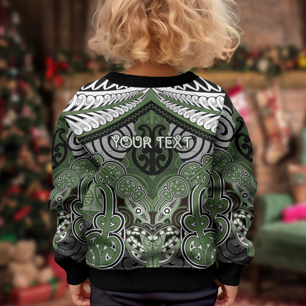Aotearoa Iwi Ngati Awa Personalised Kid Ugly Christmas Sweater Maori Kowhaiwhai Pattern