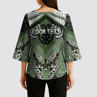 Aotearoa Iwi Ngati Awa Personalised Kimono Sleeve Blouse Maori Kowhaiwhai Pattern
