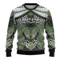 Aotearoa Iwi Ngati Awa Personalised Ugly Christmas Sweater Maori Kowhaiwhai Pattern
