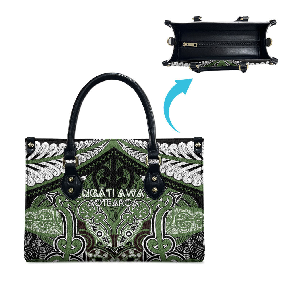 Aotearoa Iwi Ngati Awa Leather Bag Maori Kowhaiwhai Pattern