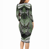 Aotearoa Iwi Ngati Awa Personalised Long Sleeve Bodycon Dress Maori Kowhaiwhai Pattern