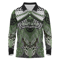Aotearoa Iwi Ngati Awa Personalised Long Sleeve Polo Shirt Maori Kowhaiwhai Pattern