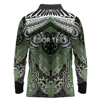 Aotearoa Iwi Ngati Awa Personalised Long Sleeve Polo Shirt Maori Kowhaiwhai Pattern