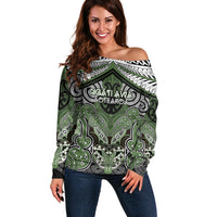 Aotearoa Iwi Ngati Awa Personalised Off Shoulder Sweater Maori Kowhaiwhai Pattern