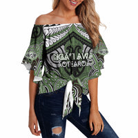 Aotearoa Iwi Ngati Awa Personalised Off Shoulder Wrap Waist Top Maori Kowhaiwhai Pattern
