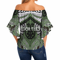 Aotearoa Iwi Ngati Awa Personalised Off Shoulder Wrap Waist Top Maori Kowhaiwhai Pattern