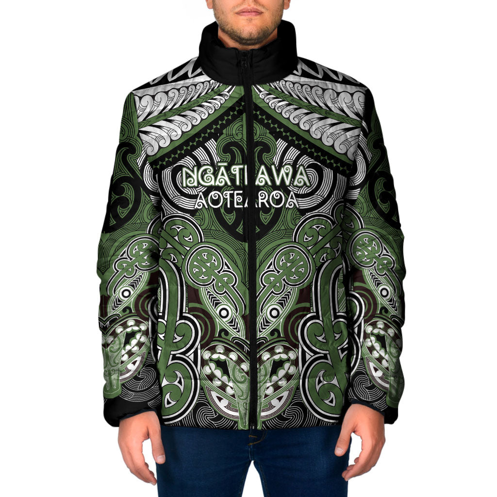 Aotearoa Iwi Ngati Awa Personalised Padded Jacket Maori Kowhaiwhai Pattern