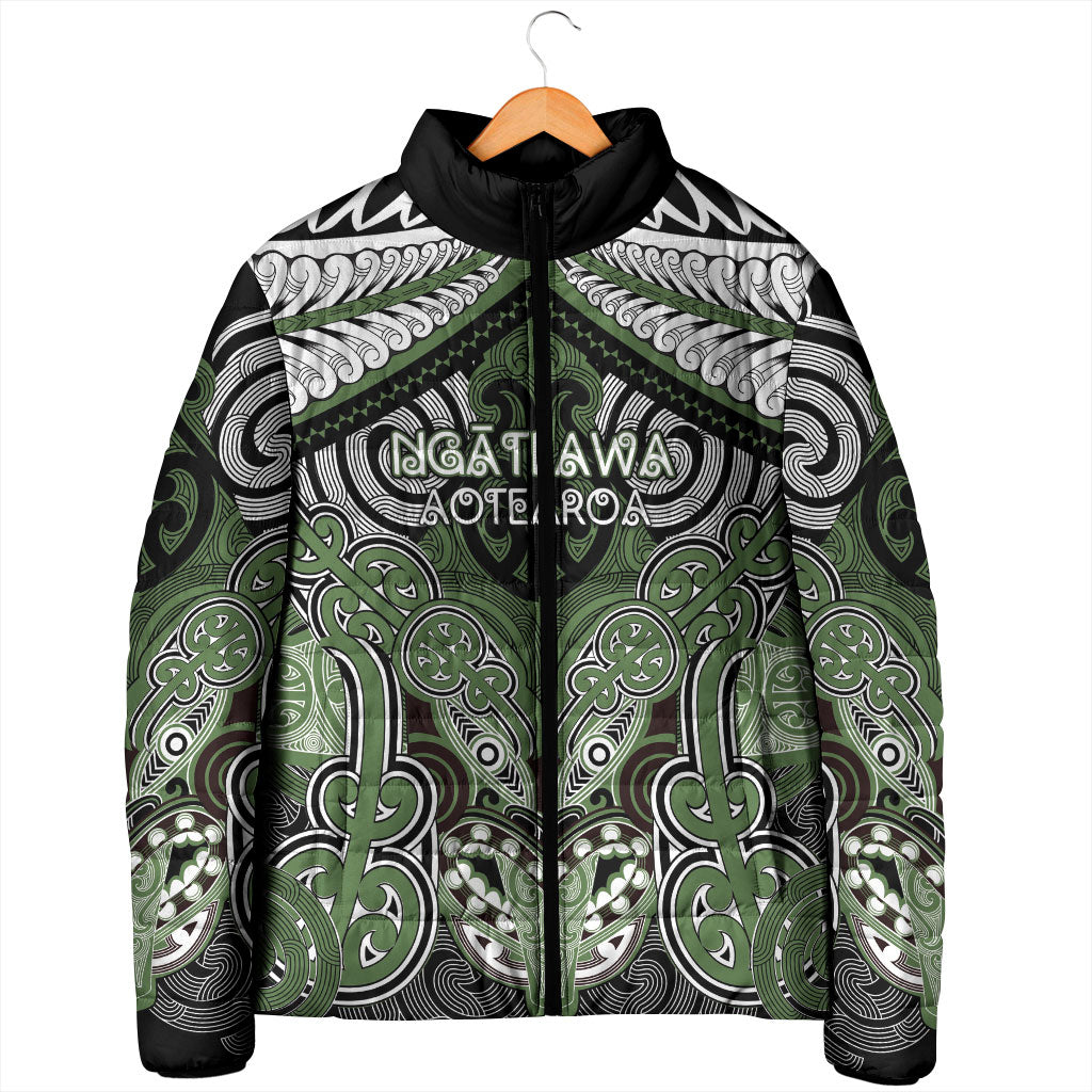 Aotearoa Iwi Ngati Awa Personalised Padded Jacket Maori Kowhaiwhai Pattern