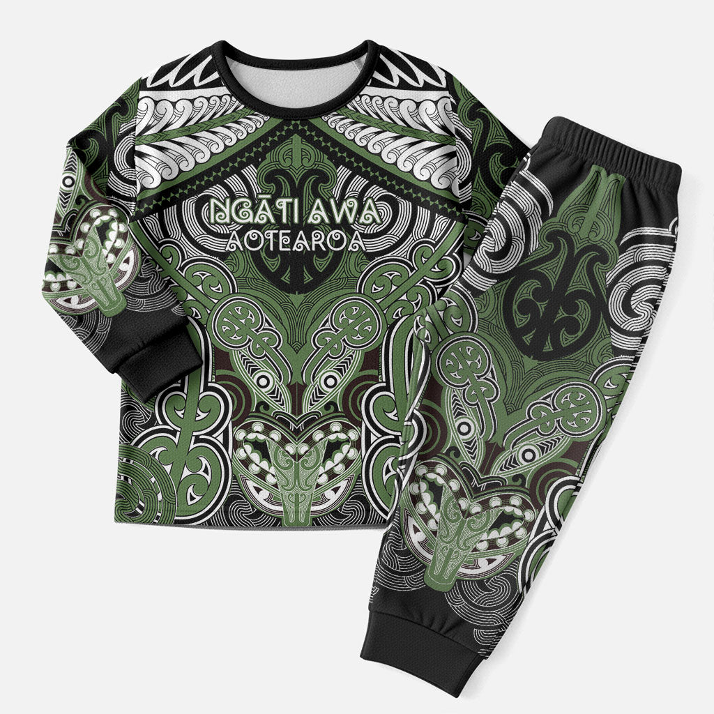 Aotearoa Iwi Ngati Awa Personalised Christmas Pajama Set Maori Kowhaiwhai Pattern