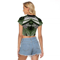 Aotearoa Iwi Ngati Awa Personalised Raglan Cropped T Shirt Maori Kowhaiwhai Pattern