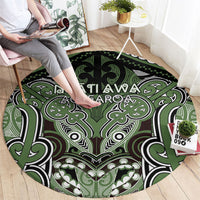 Aotearoa Iwi Ngati Awa Round Carpet Maori Kowhaiwhai Pattern