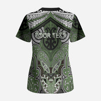 Aotearoa Iwi Ngati Awa Personalised Scrub Top Maori Kowhaiwhai Pattern