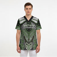 Aotearoa Iwi Ngati Awa Personalised Scrub Top Maori Kowhaiwhai Pattern