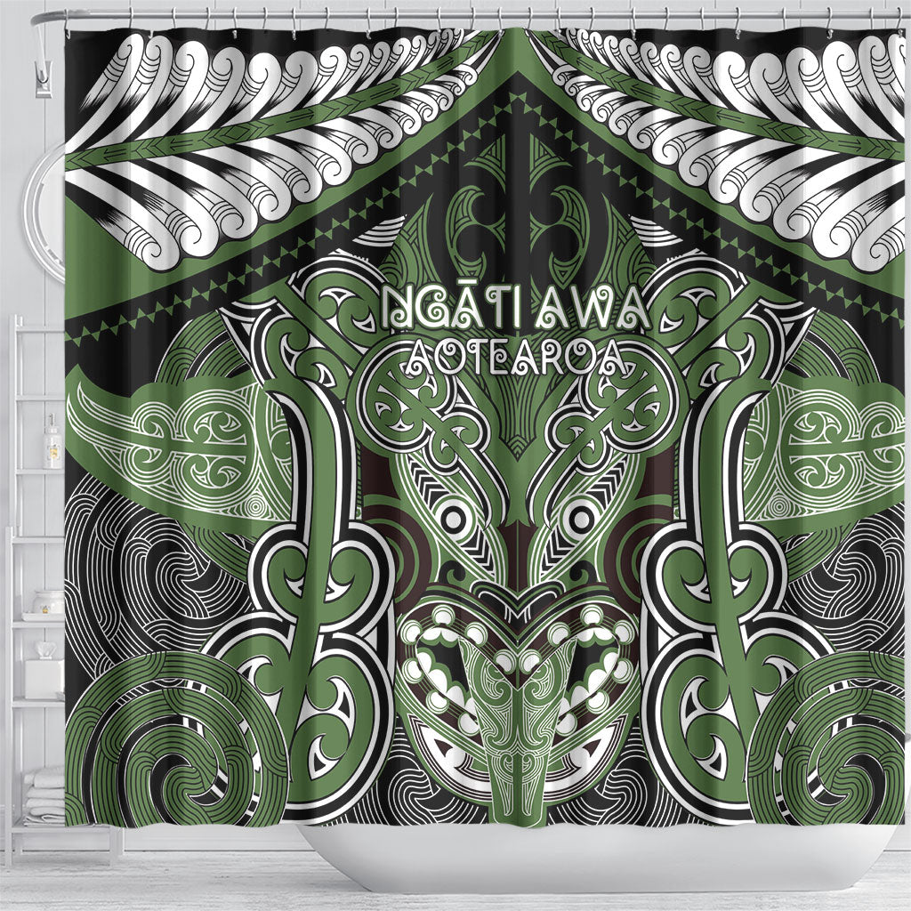 Aotearoa Iwi Ngati Awa Shower Curtain Maori Kowhaiwhai Pattern