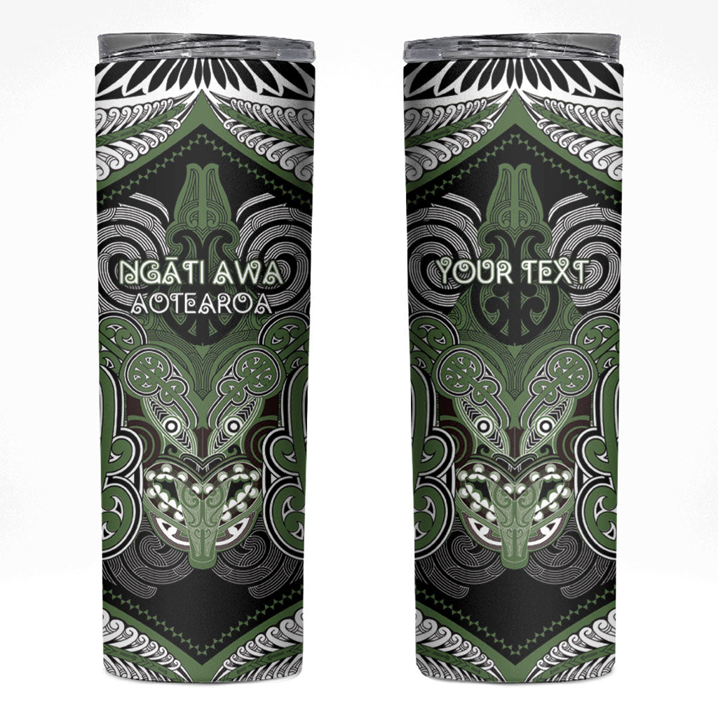 Aotearoa Iwi Ngati Awa Personalised Skinny Tumbler Maori Kowhaiwhai Pattern