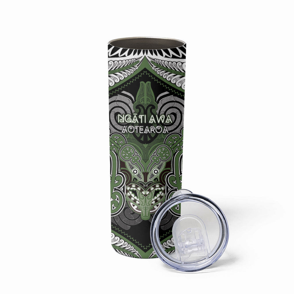 Aotearoa Iwi Ngati Awa Personalised Skinny Tumbler Maori Kowhaiwhai Pattern