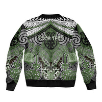Aotearoa Iwi Ngati Awa Personalised Sleeve Zip Bomber Jacket Maori Kowhaiwhai Pattern